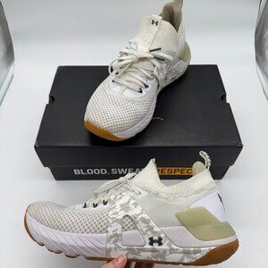 Under Armour UA HOVR Project Rock 4 Camo Running Shoes Men's 10.5 White